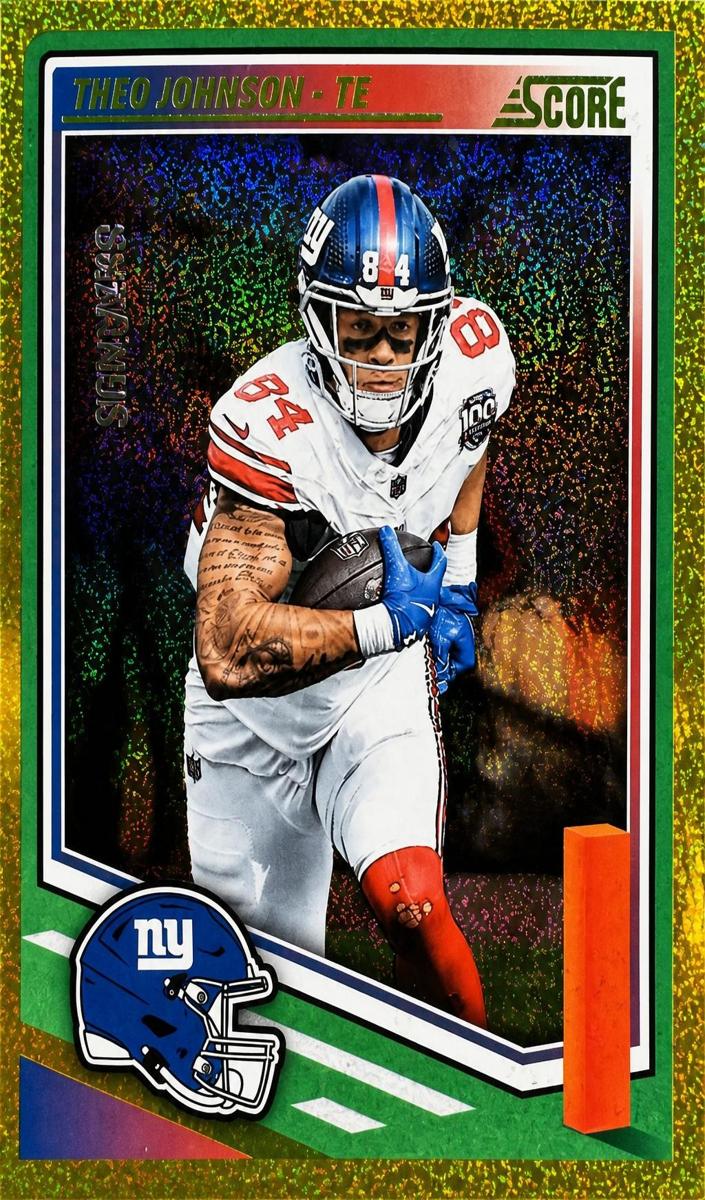 2025 Panini Score Football Dots Gold Theo Johnson #192