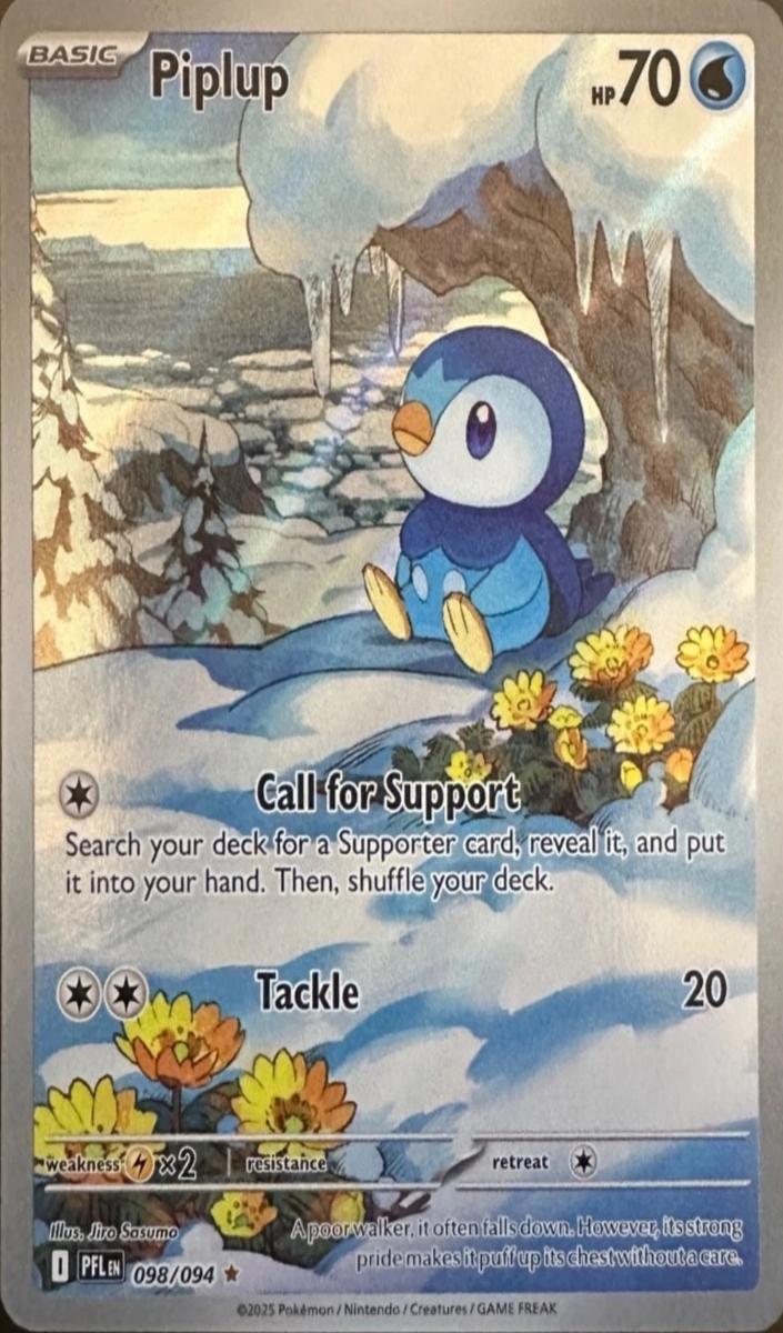 2025 Pokemon Mega Evolution Phantasmal Flames Piplup #98 RAW Ungraded