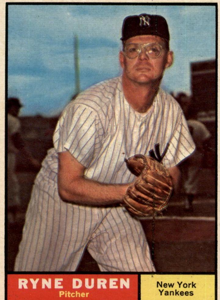 1961 Topps Baseball Ryne Duren #356