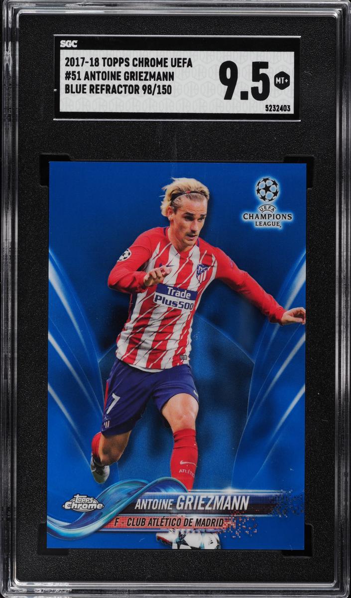 2017 Topps Chrome UEFA Champions League Soccer Blue Antoine Griezmann #51 PSA 10
