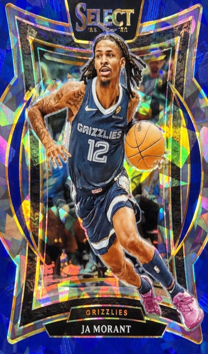 2024 Panini Select Basketball Blue Cracked Ice Ja Morant #60