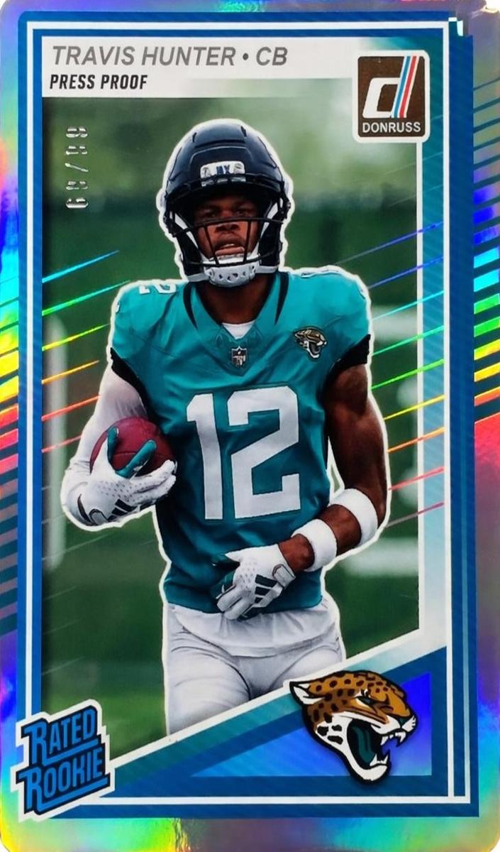 2025 Panini Donruss Football Press Proof Silver Die-Cut Travis Hunter #301