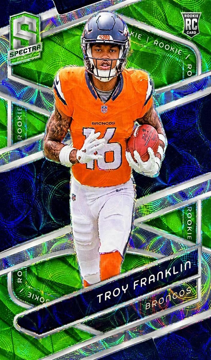2024 Panini Spectra Football Neon Green Die Cut Troy Franklin #141