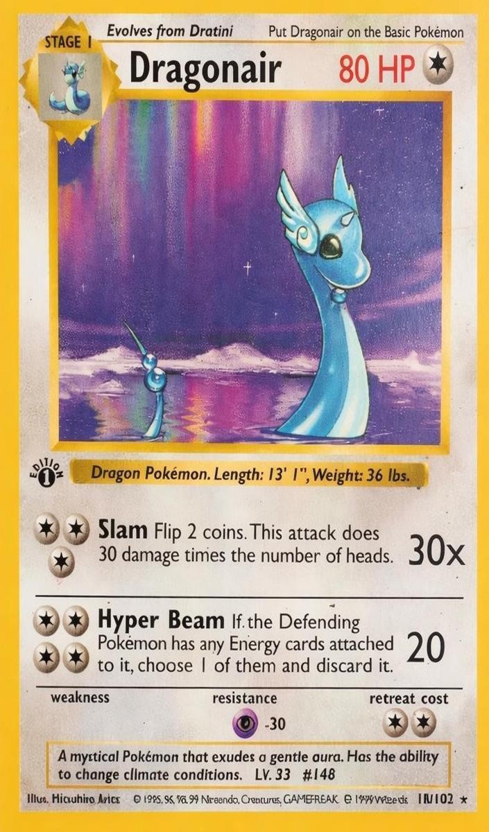 1999 Pokemon Base Set 1st Edition Dragonair #18 PSA 10