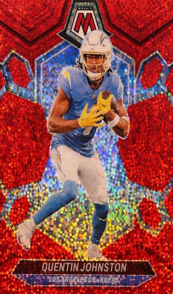2024 Panini Mosaic Football Red Sparkle Quentin Johnston #123 CGC AUTH