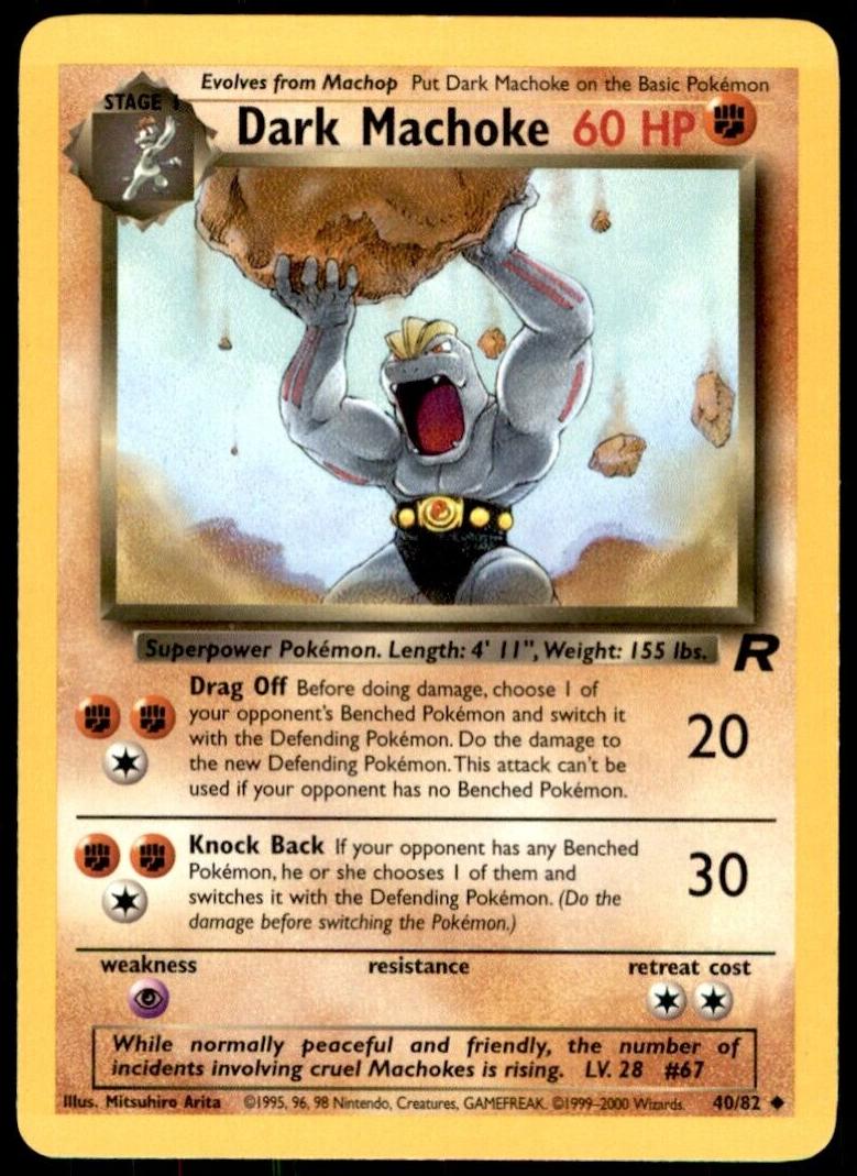 2000 Pokemon Team Rocket Dark Machoke #40 PSA 9