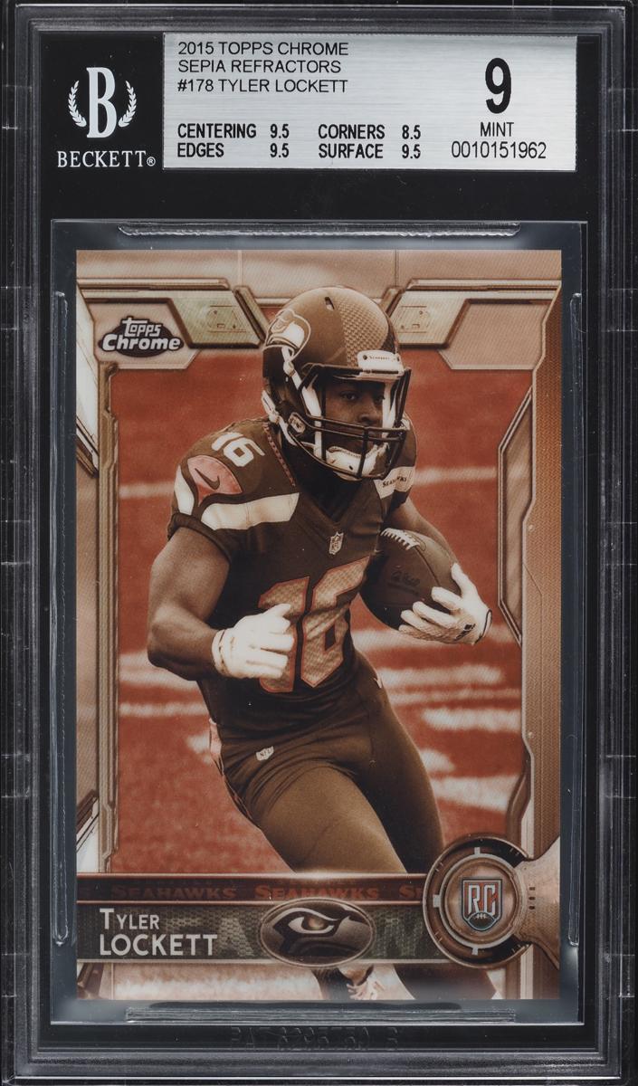 2015 Topps Chrome Football Sepia Refractor Tyler Lockett #178