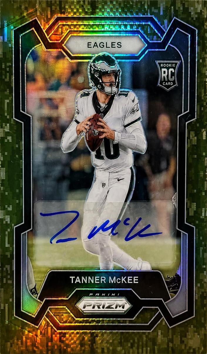 2023 Panini Prizm Football Camo Tanner McKee #383 PSA 9
