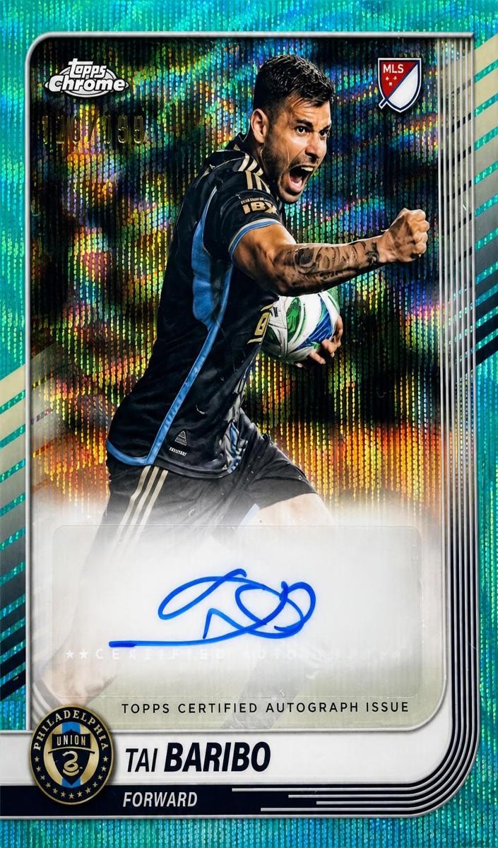 2025 Topps Chrome MLS Soccer Aqua Wave Refractor Tai Baribo #CA-TO