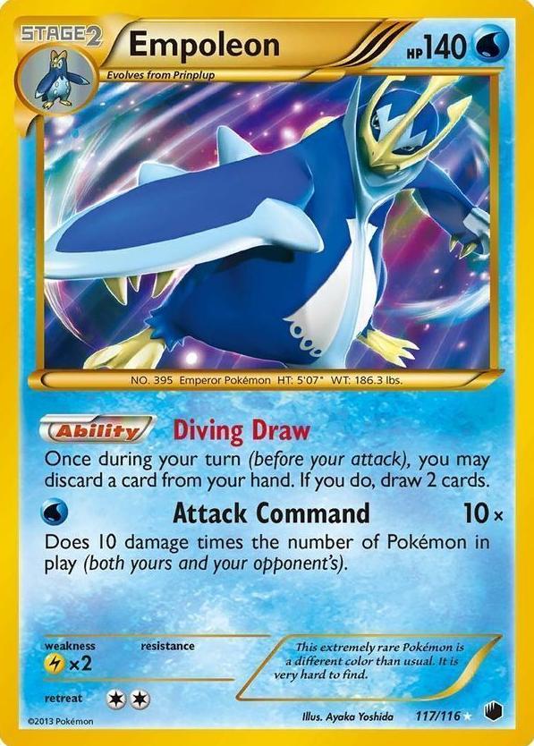2013 Pokemon Black & White Plasma Freeze Empoleon #117 PSA 8