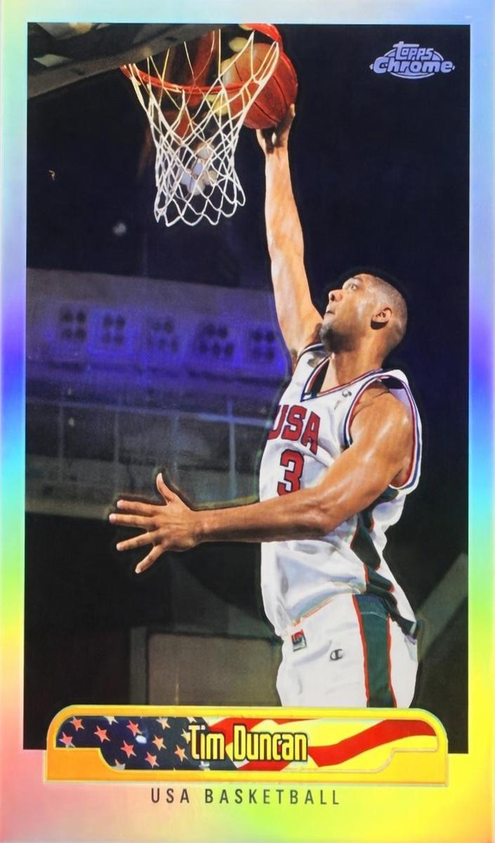 1999 Topps Chrome Basketball Refractor Tim Duncan #254 PSA 9