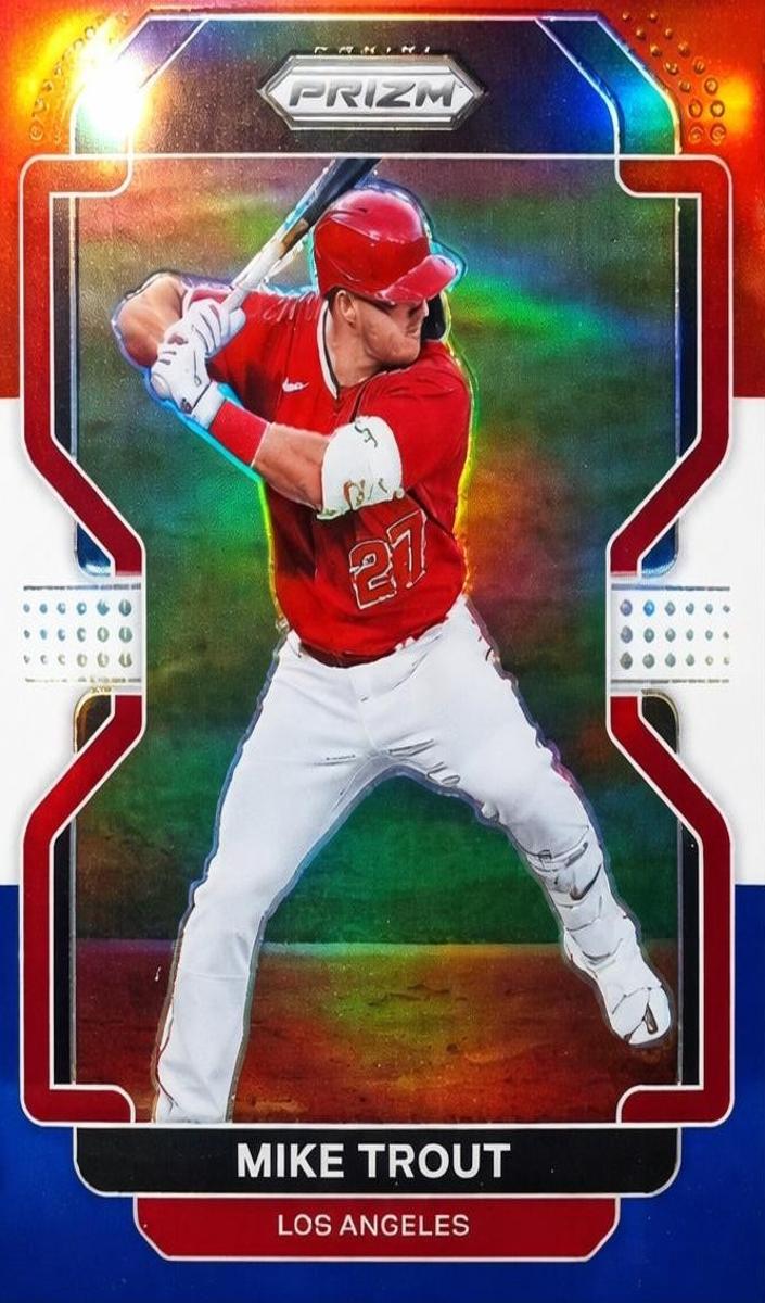 2022 Panini Prizm Baseball Red White Blue Mike Trout #138 CGC 10