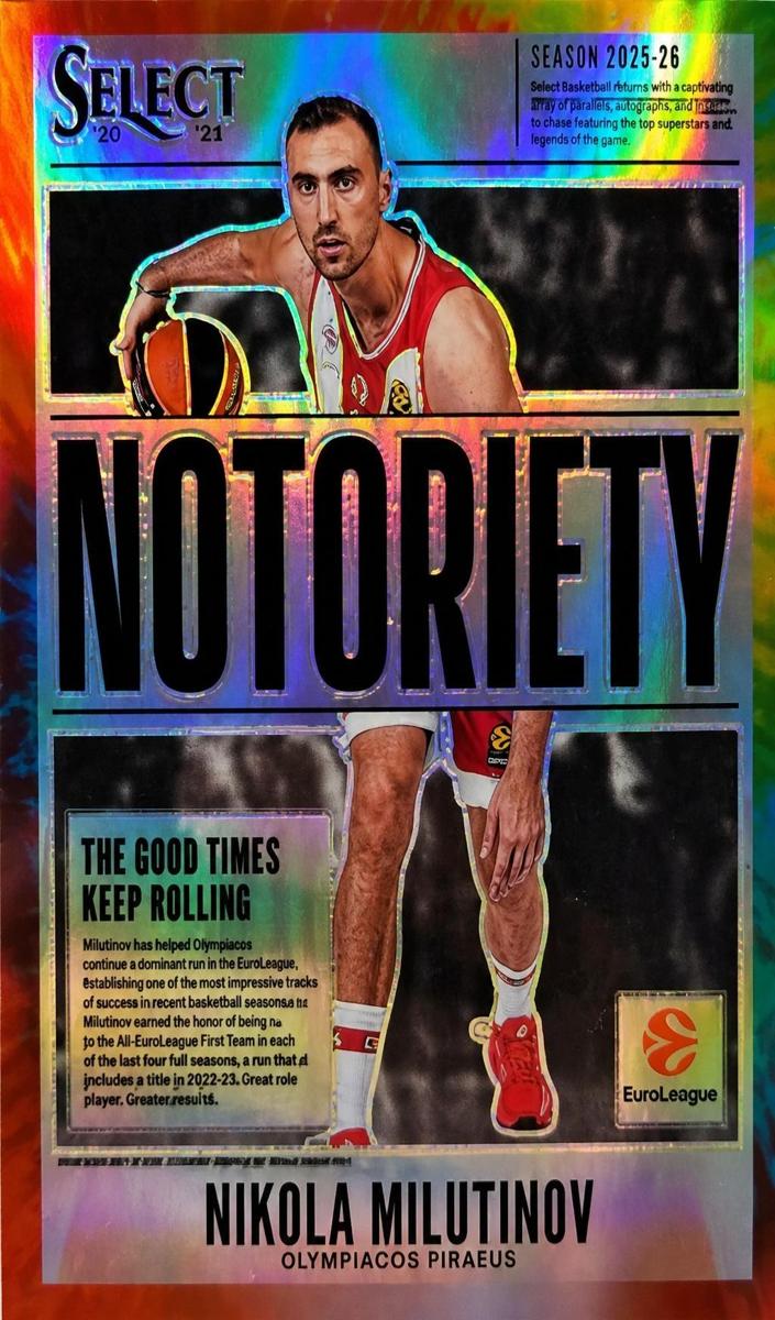 2025 Panini Select EuroLeague Basketball Tie-Dye Nikola Milutinov #5