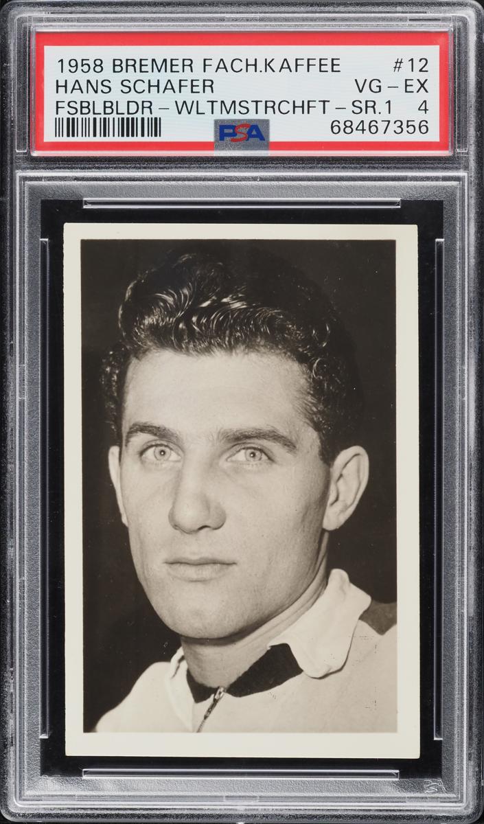1958 Bremer Fachring Kaffee Fussballbilder-Weltmeisterschaft Soccer Series 1 Hans Schafer #12 PSA 3.5