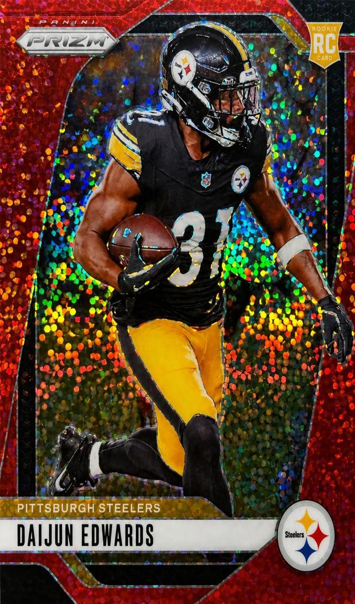 2024 Panini Prizm Football Red Sparkle Daijun Edwards #323