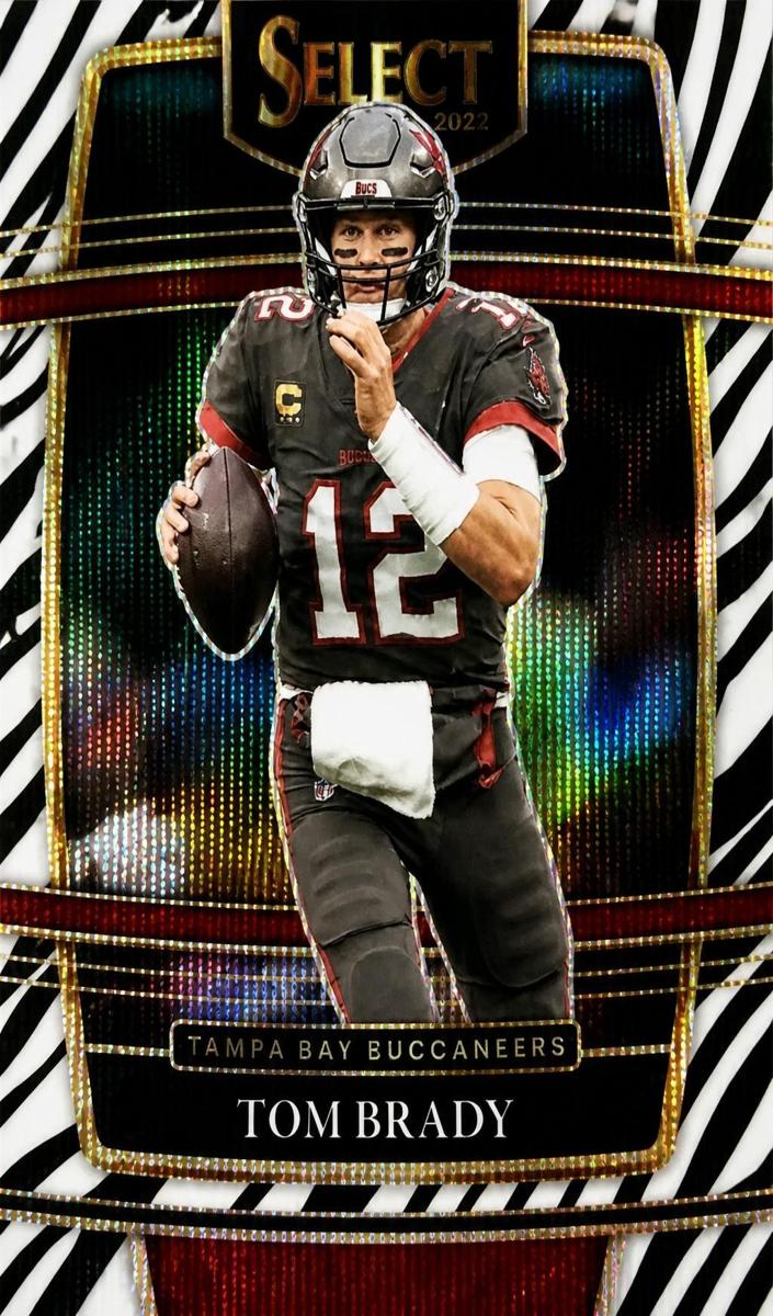 2021 Panini Select Football Die Cut Zebra Tom Brady #1 PSA 8