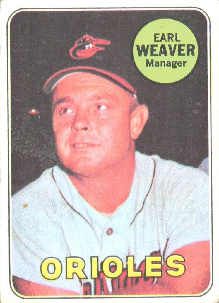 1969 Topps Baseball Earl Weaver #516 PSA 9