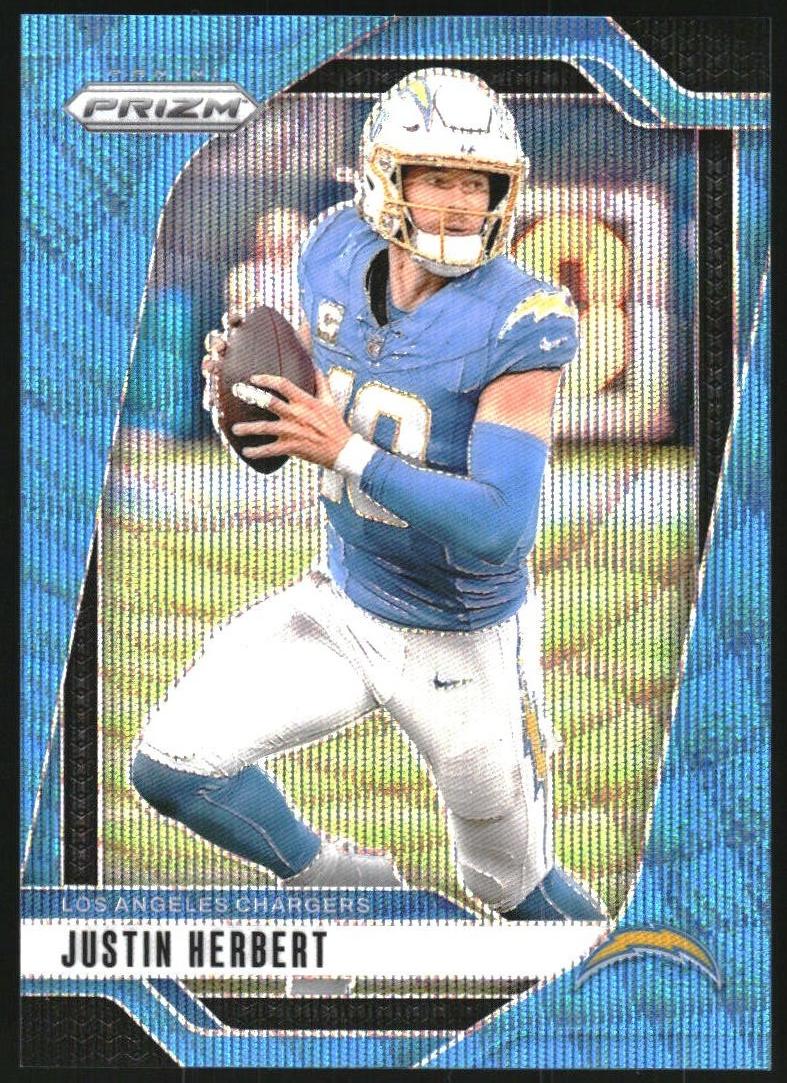 2024 Panini Prizm Football Blue Wave Justin Herbert #157 PSA 10