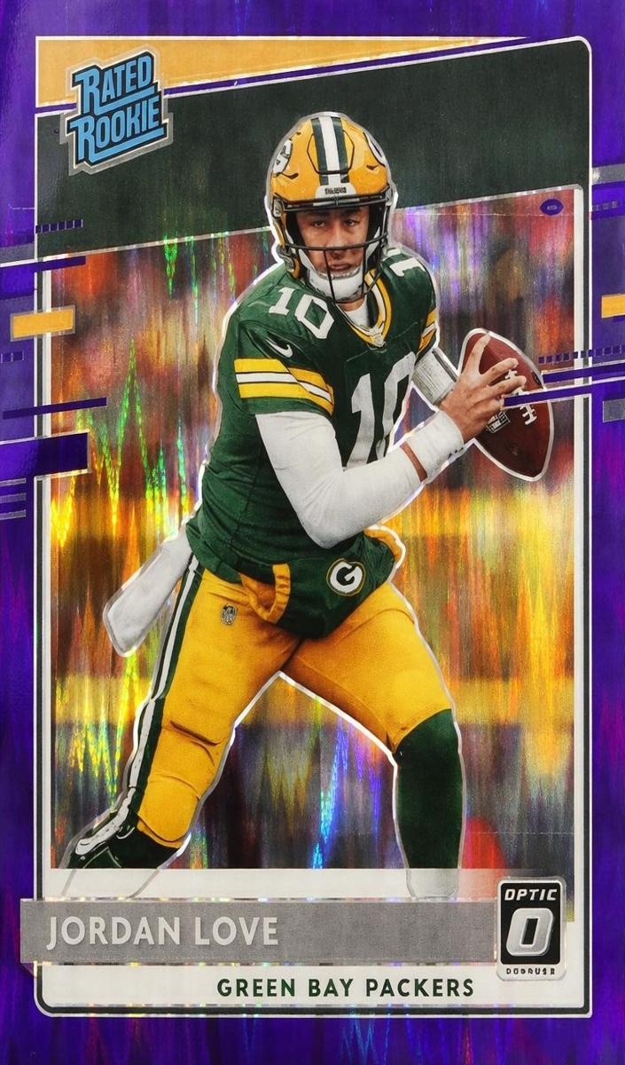 2020 Donruss Optic Football Purple Shock Jordan Love #154 PSA 9