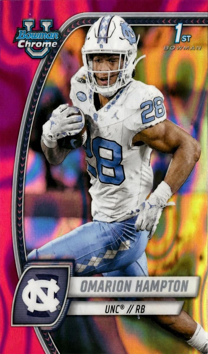 2024 Bowman Chrome University Football Pink Lava Omarion Hampton #198