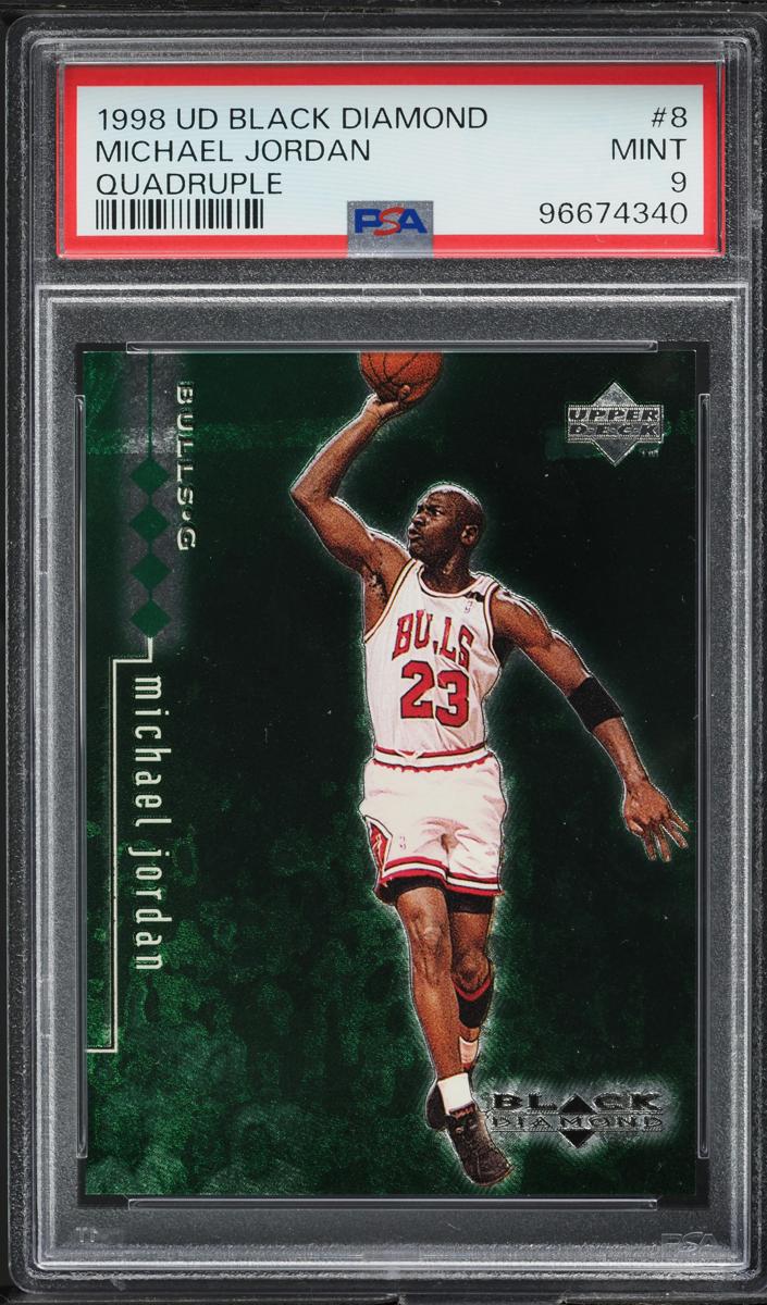 1998 Upper Deck Black Diamond Basketball Quadruple Michael Jordan #8 PSA 7.5