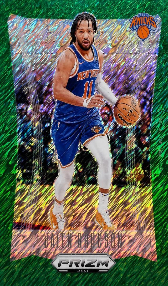 2023 Panini Prizm Deca Basketball Green Shimmer FOTL Jalen Brunson #107 PSA 9
