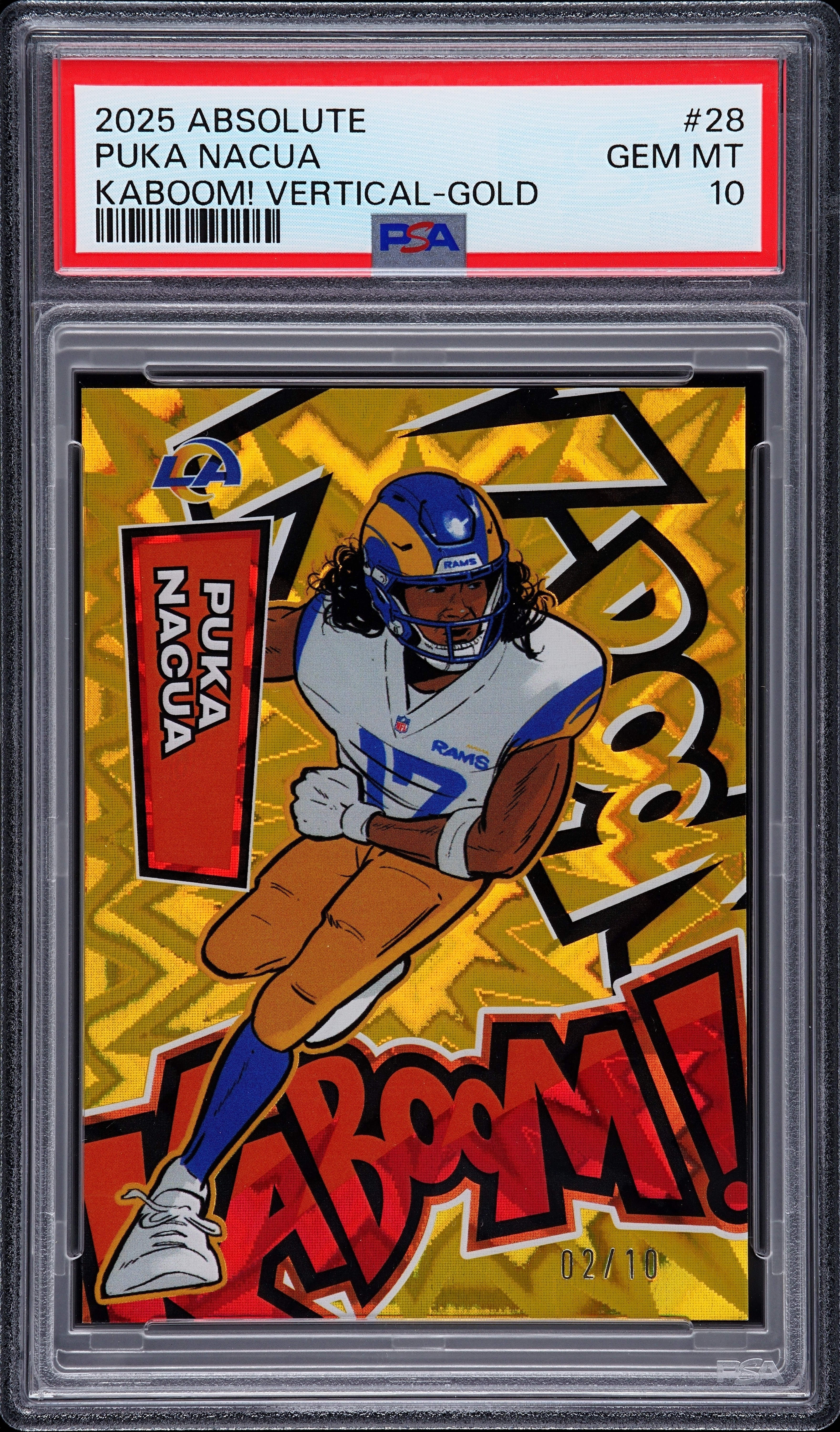 2025 Panini Absolute Football Gold Puka Nacua #28 PSA 10