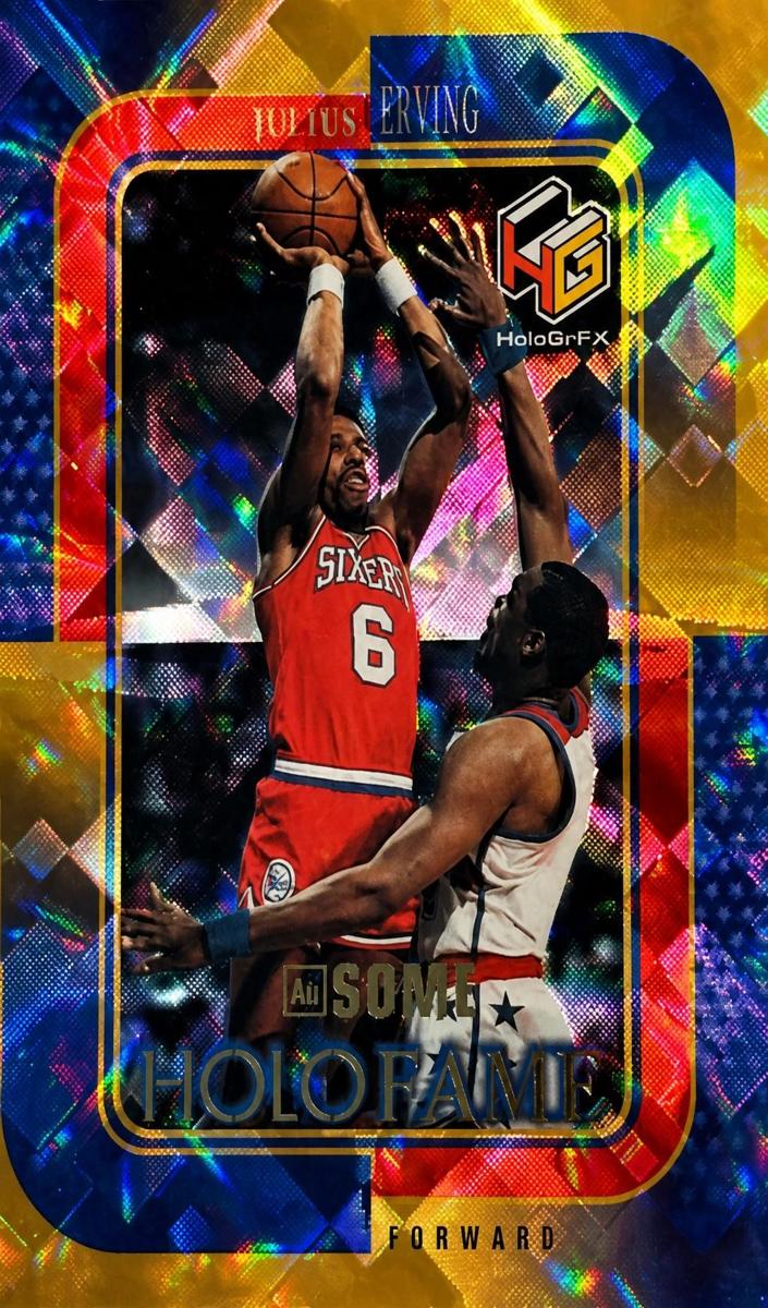 1999 Upper Deck HoloGrFX Basketball AUsome Julius Erving #HF-2 PSA 8