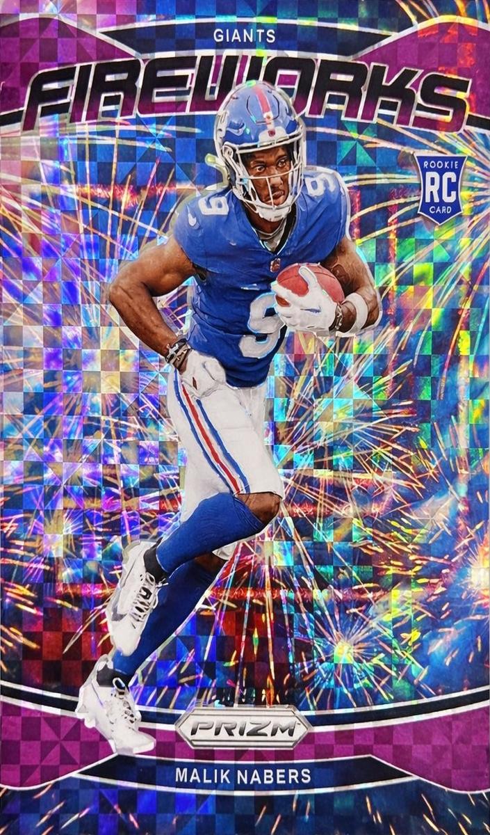 2024 Panini Prizm Football Purple Power Malik Nabers #21 PSA 10