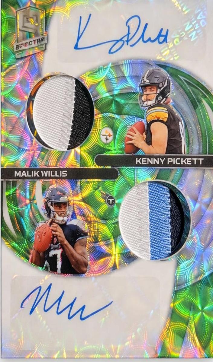 2022 Panini Spectra Football Neon Green Kenny Pickett #DPA-PW PSA 9