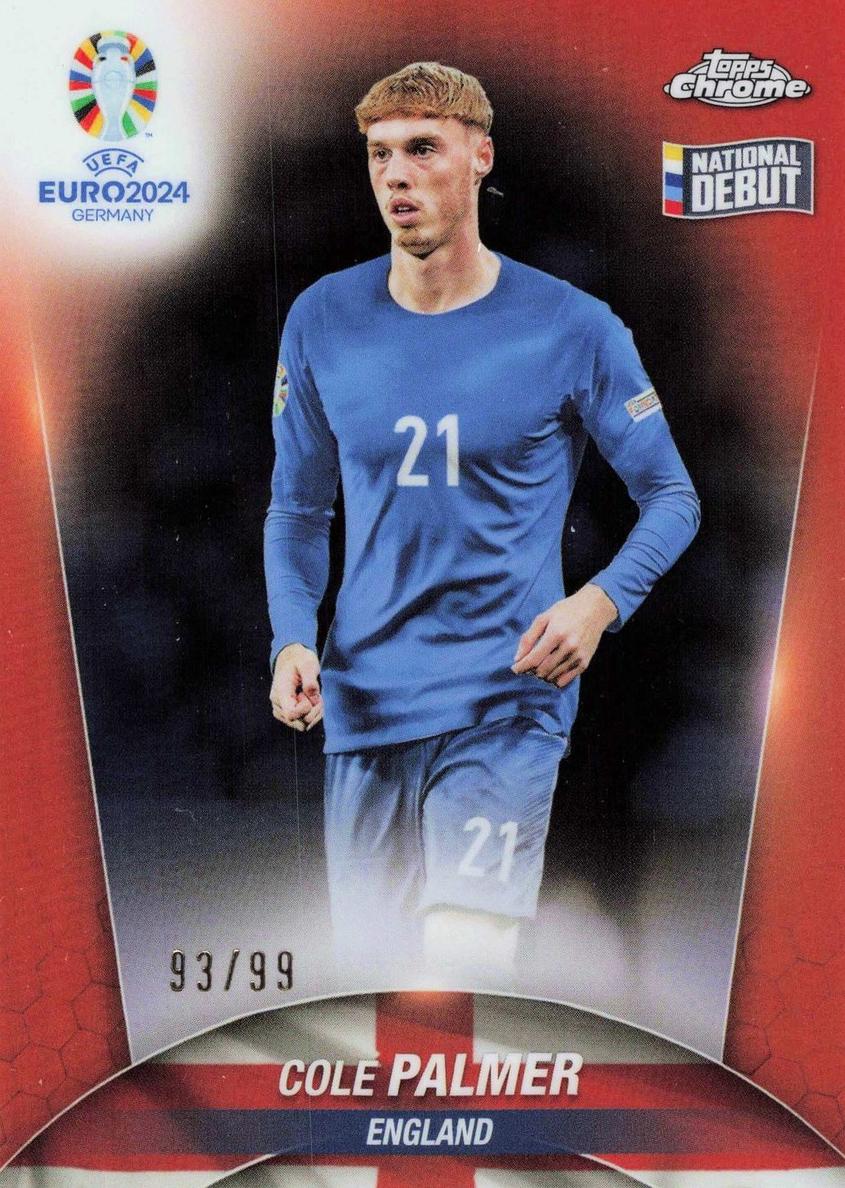 2024 Topps Chrome UEFA Euro Soccer Red Refractor Cole Palmer #88