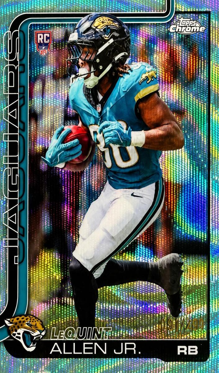 2025 Topps Chrome Football Teal Wave Refractor LeQuint Allen Jr. #384