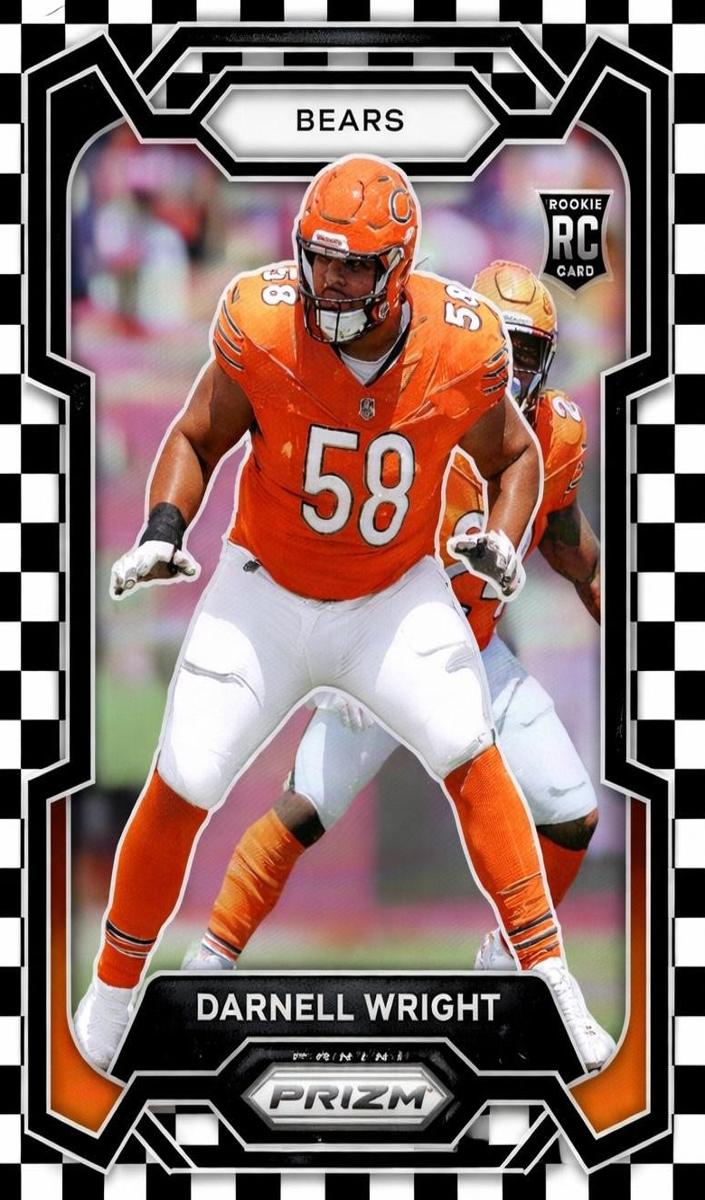 2023 Panini Prizm Football Black and White Checker Darnell Wright #313 PSA 9