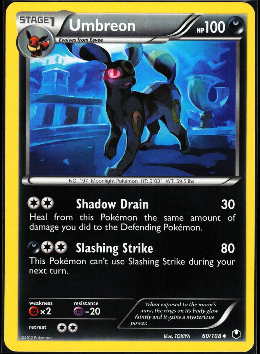 2012 Pokemon Black & White Dark Explorers Umbreon #60 PSA 8