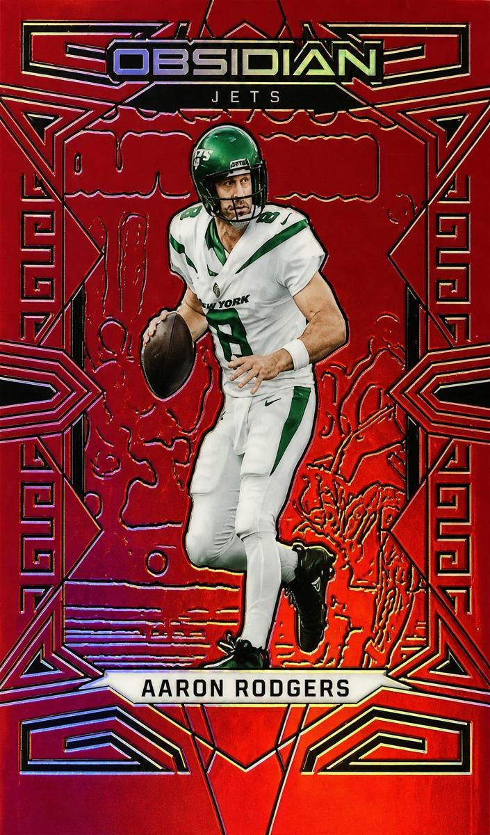 2023 Panini Obsidian Football Asia Electric Etch Red Flood Aaron Rodgers #75