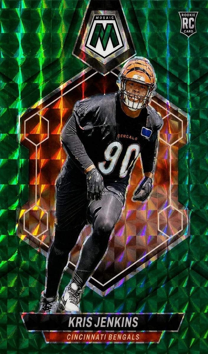 2024 Panini Mosaic Football Green Kris Jenkins #348 SGC 10
