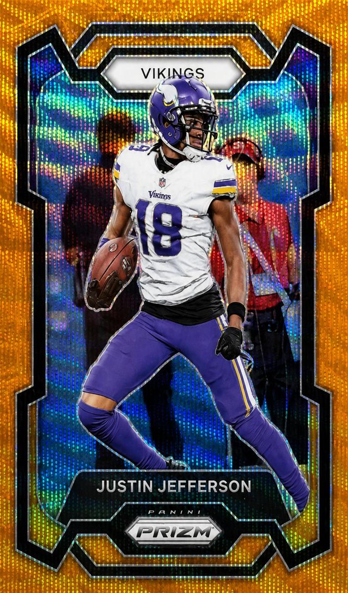 2023 Panini Prizm Football Orange Wave Justin Jefferson #195