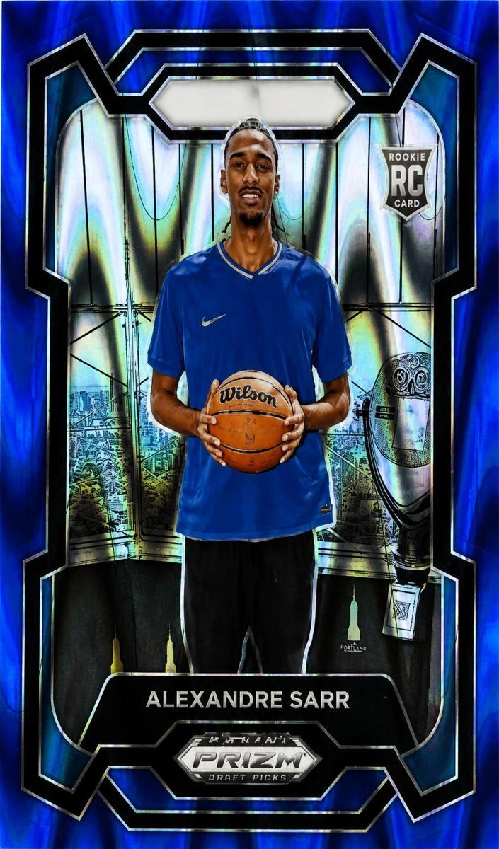 2024 Panini Prizm Draft Picks Basketball Blue Seismic Alexandre Sarr #52