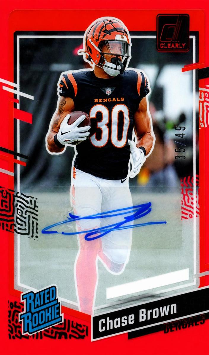2023 Panini Clearly Donruss Football Red Chase Brown #55 PSA 9