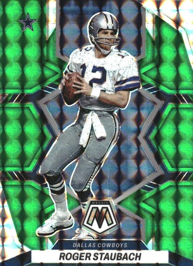 2022 Panini Mosaic Football Green Roger Staubach #57