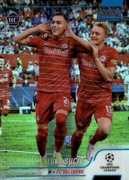 2021 Topps Stadium Club Chrome UEFA Champions League Soccer Blue Prism Luka Sucic #93 PSA 10