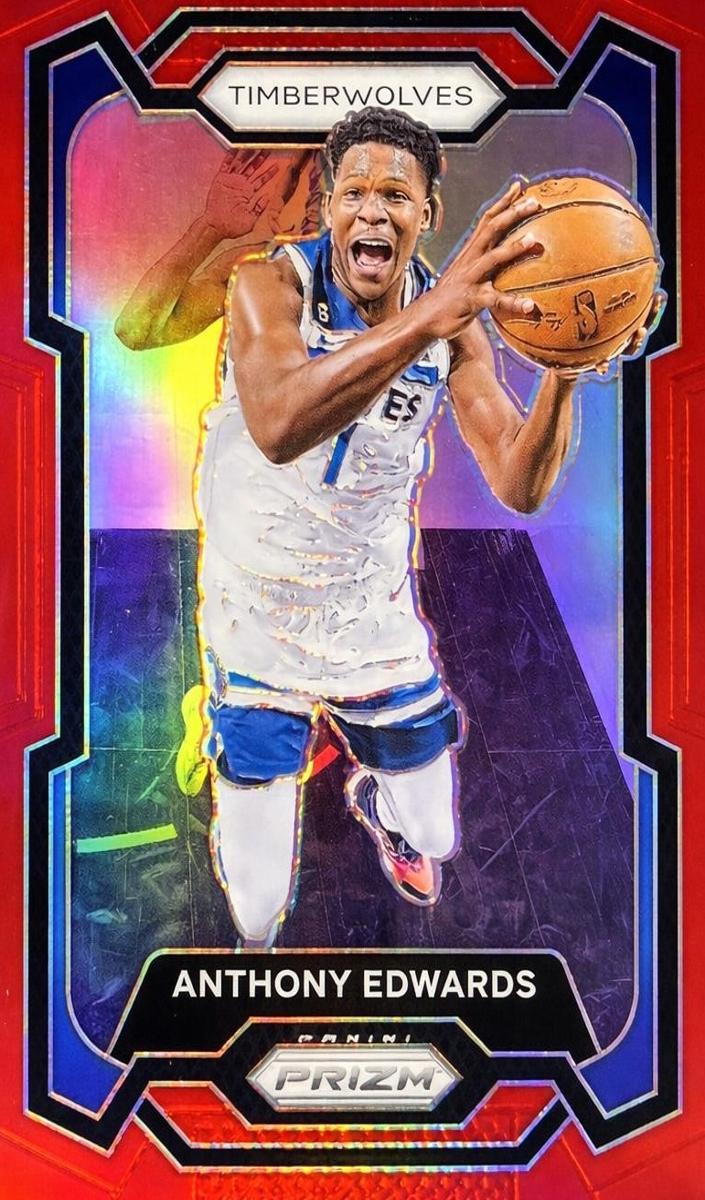 2023 Panini Prizm Basketball Red Anthony Edwards #108 PSA 9
