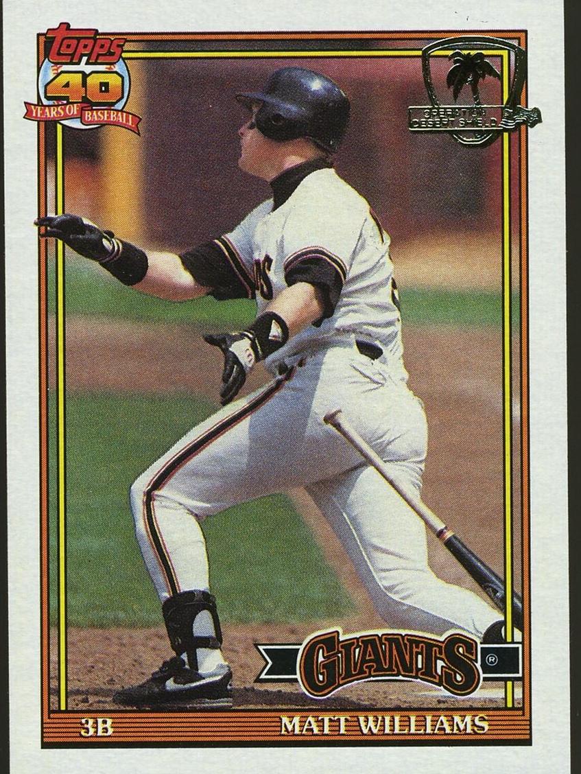 1991 Topps Baseball Matt Williams #190