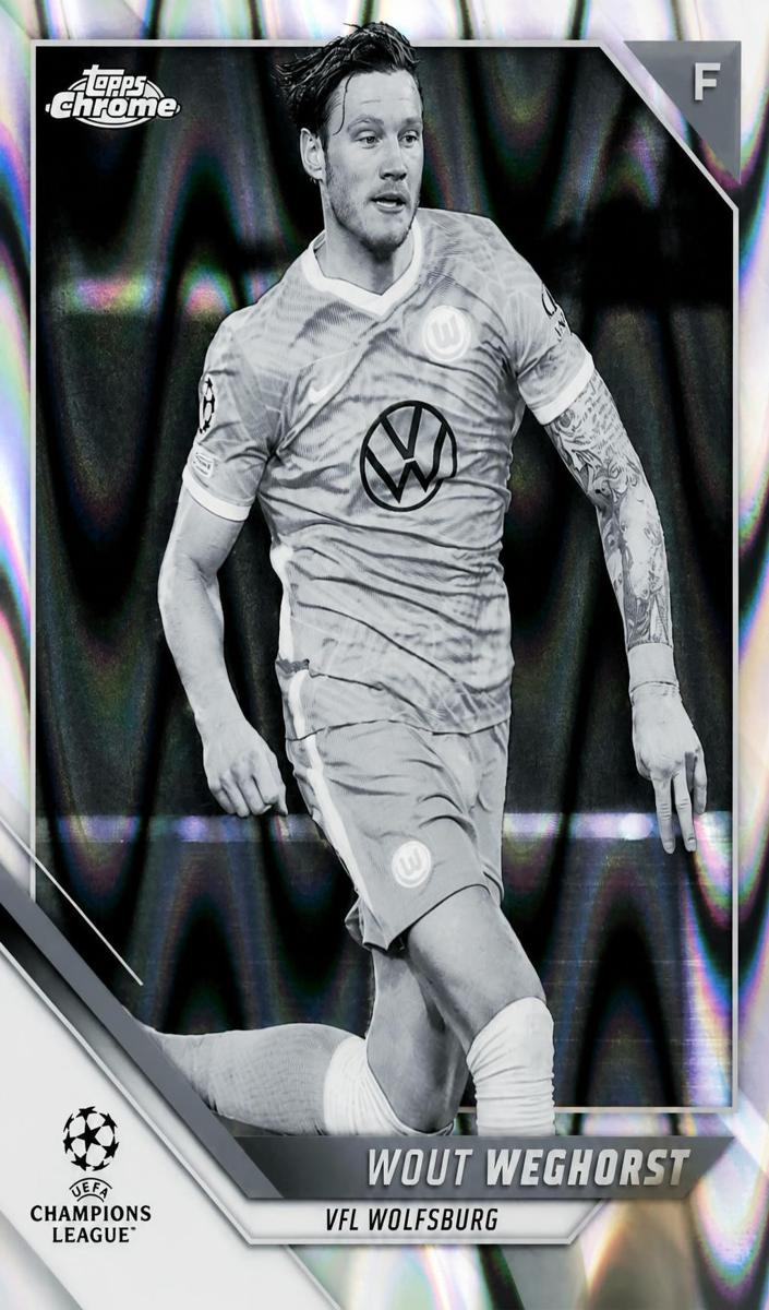 2021 Topps Chrome Champions UEFA League Soccer Black and White Raywave Wout Weghorst #91