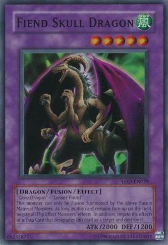 2003 Yu-Gi-Oh! Legacy of Darkness Fiend Skull Dragon #LOD-039