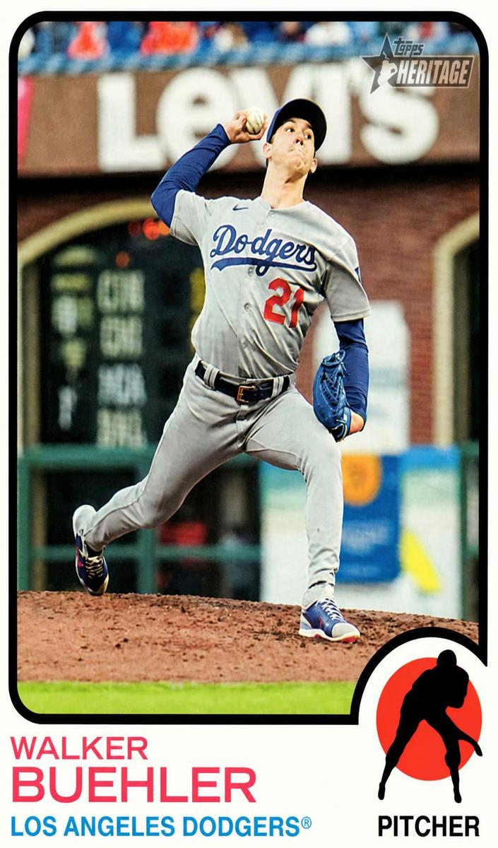 2022 Topps Heritage Baseball Walker Buehler #127 PSA 9