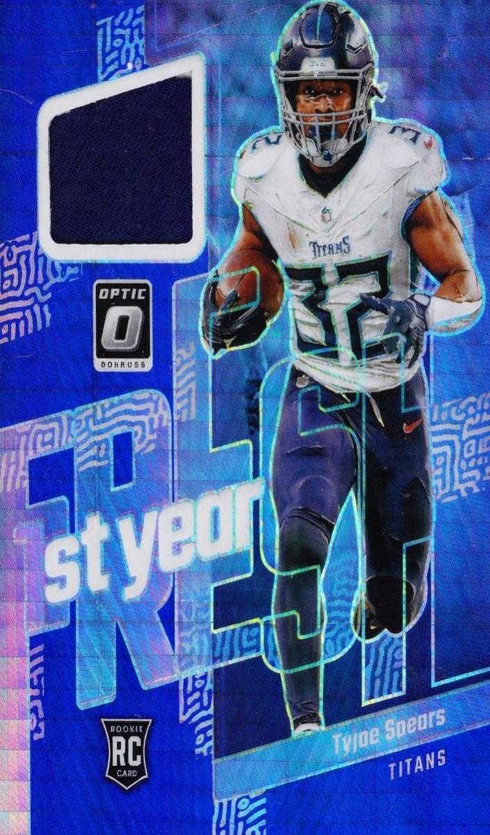 2023 Donruss Optic Football Blue Hyper Tyjae Spears #FYF-TSP PSA 7.5