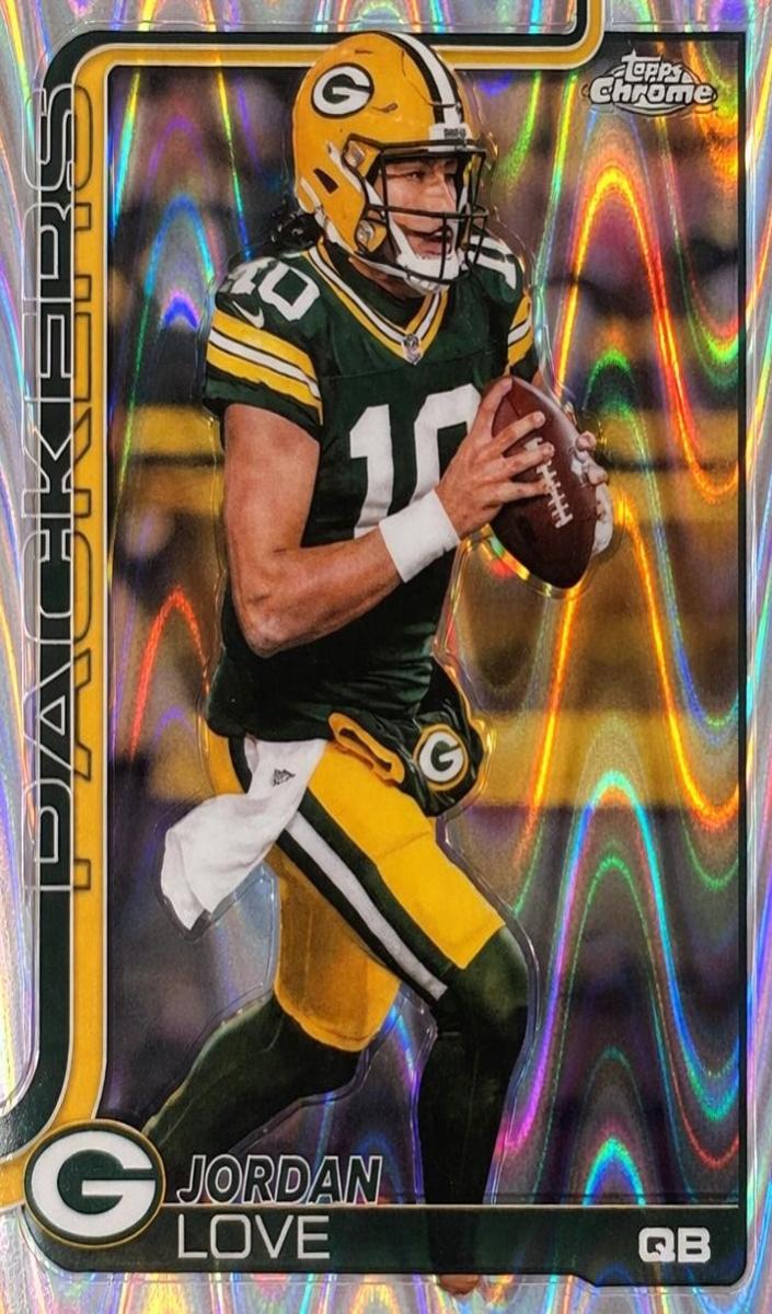 2025 Topps Chrome Football RayWave Refractor Jordan Love #109