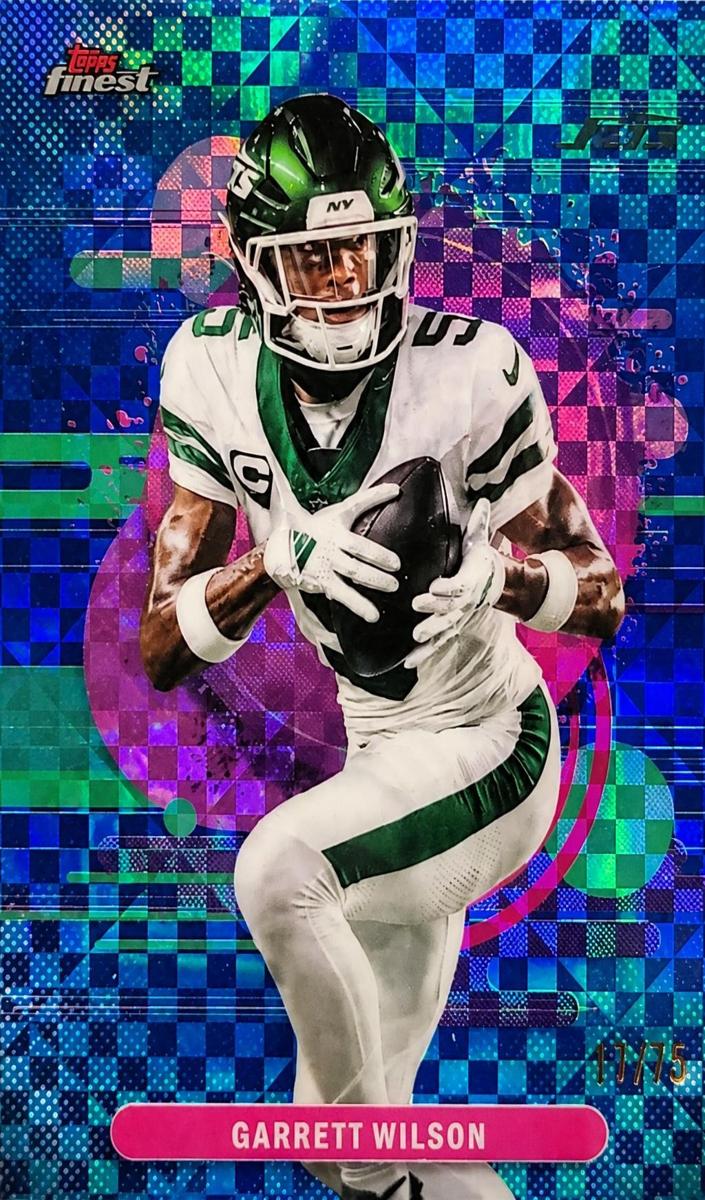 2025 Topps Finest Football Blue X-Fractor Garrett Wilson #176
