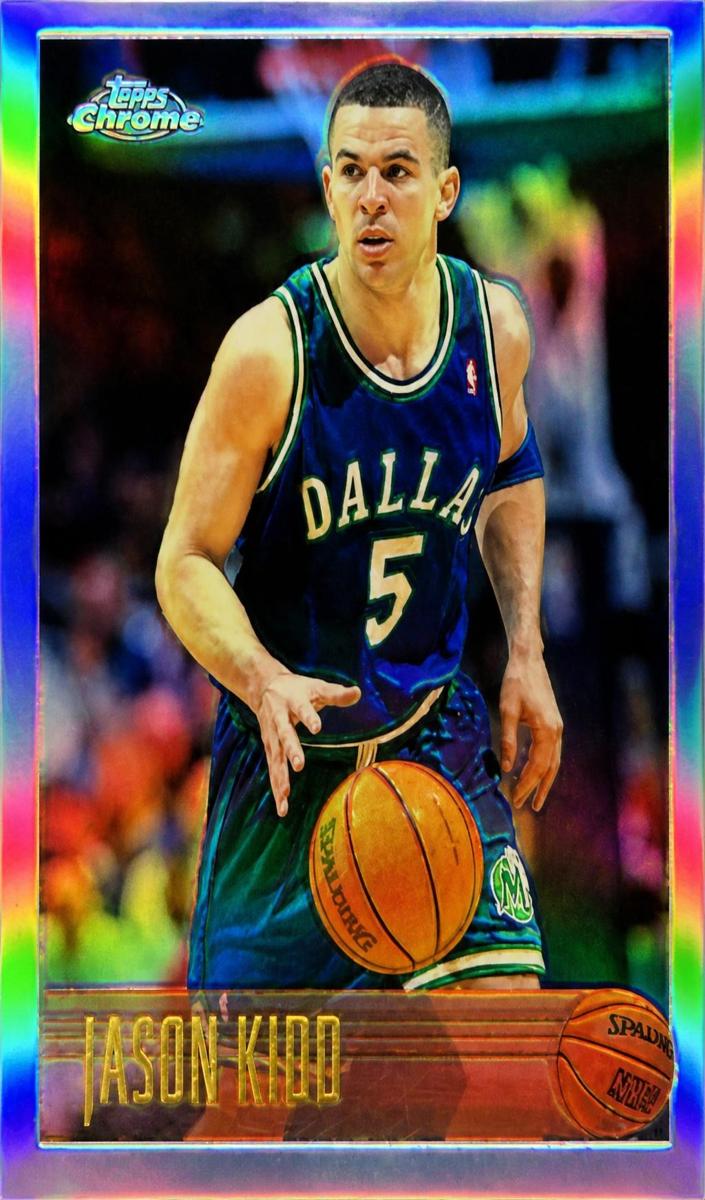 1996 Topps Chrome Basketball Refractor Jason Kidd #5 PSA 8